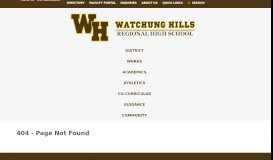 
							         Protection Plan - Watchung Hills Regional High School								  
							    