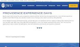 
							         Providence Experience Days - Johnson & Wales University								  
							    