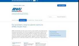 
							         Provider Claim Submission to APWU Health Plan								  
							    