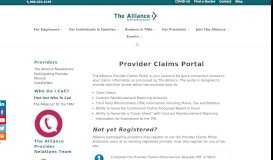 
							         Provider Claims Portal - Access Claims processed by The Alliance								  
							    