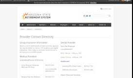 
							         Provider Contact Directory | Arizona State Retirement System								  
							    