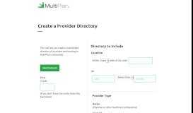 
							         Provider Directories - MultiPlan								  
							    