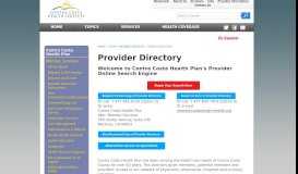 
							         Provider Directory :: Health Plan :: Contra Costa Health Services								  
							    