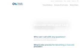 
							         Provider Help and FAQ - Cascade Centers								  
							    