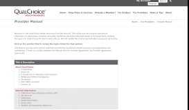 
							         Provider Manual - QualChoice Health Insurance								  
							    