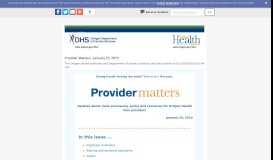 
							         Provider Matters - January 25, 2019 - GovDelivery								  
							    