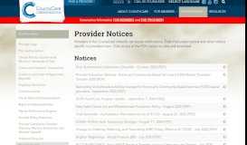 
							         Provider Notices - CountyCare								  
							    