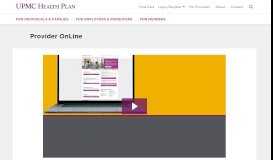 
							         Provider OnLine | UPMC Health Plan								  
							    