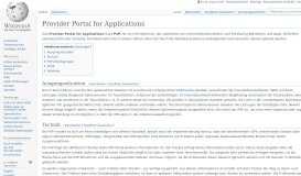 
							         Provider Portal for Applications – Wikipedia								  
							    