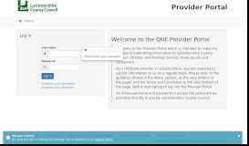 
							         Provider Portal - Log In - Leicestershire County Council								  
							    