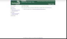 
							         Provider Portal Online Help - the Cheshire East Provider Portal								  
							    