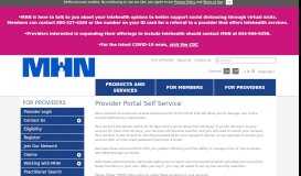 
							         Provider Portal Self Service | MHN								  
							    