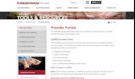 
							         Provider Portals | Presbyterian Health Plan, Inc.								  
							    