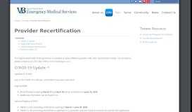 
							         Provider Recertification - VBEMS - Virginia Beach EMS								  
							    