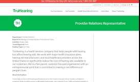 
							         Provider Relations Representative - TruHearing								  
							    