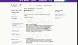 
							         Provider Search | GEHA								  
							    