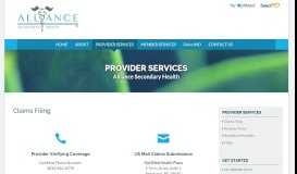 
							         Provider Services - Alliance Secondary Health								  
							    