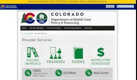 
							         Provider Services | Colorado Department of Health Care Policy and ...								  
							    