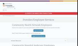 
							         Provider/Employee Services | Community Health Network								  
							    