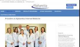 
							         Providers | Alpharetta & Cumming Internal Medicine								  
							    