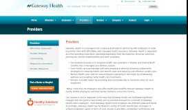 
							         Providers - Gateway Health Alliance								  
							    