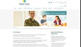 
							         Providers | Meritus								  
							    