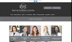 
							         Providers - Reston Women's Center: OB/GYNs Reston, VA								  
							    