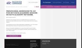 
							         provisional admission to js1 for 2017/2018 academic session in faith ...								  
							    