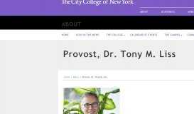 
							         Provost, Dr. Tony M. Liss | The City College of New York								  
							    