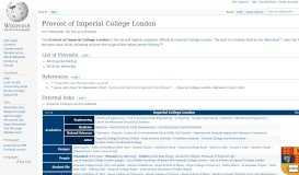 
							         Provost of Imperial College London - Wikipedia								  
							    