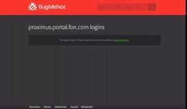 
							         proximus.portal.fon.com passwords - BugMeNot								  
							    