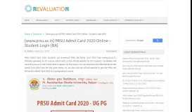 
							         PRSU Admit Card 2019 Online - Student Login {Supply} [www ...								  
							    