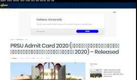 
							         PRSU Admit Card 2019(Released) | PRS University Annual ...								  
							    