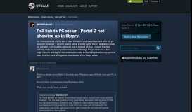 
							         Ps3 link to PC steam- Portal 2 not showing up in library. :: Help ...								  
							    