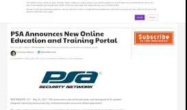 
							         PSA Announces New Online Education and Training Portal - rAVe ...								  
							    