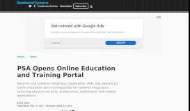 
							         PSA Opens Online Education and Training Portal								  
							    