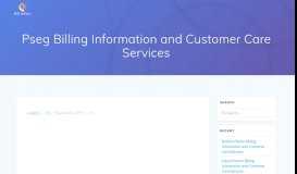 
							         Pseg Billing Information and Customer Care Services - Bill Affairs								  
							    