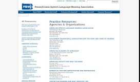 
							         PSHA - Practice Resources: Agencies & Organizations - Pennsylvania ...								  
							    