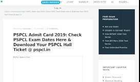 
							         PSPCL Admit Card 2019: Check PSPCL Exam Dates Here ...								  
							    