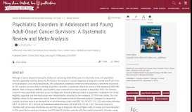 
							         Psychiatric Disorders in Adolescent and Young Adult-Onset ...								  
							    