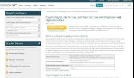 
							         Psychologist Job Duties, Job Description and Employment Opportunities								  
							    