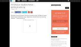 
							         PTI Effurun Student Portal – portal.pti.edu.ng - Eduinformant								  
							    