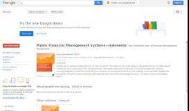 
							         Public Financial Management Systems—Indonesia: Key Elements from a ...								  
							    