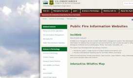 
							         Public Fire Information Websites | US Forest Service								  
							    