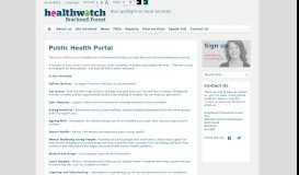 
							         Public Health Portal :: Healthwatch Bracknell Forest								  
							    