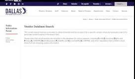 
							         Public Information Portal / Database of Registered Vendors - Dallas ISD								  
							    