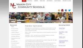 
							         Public Notice - Open Enrollment - Mason City Community Schools								  
							    