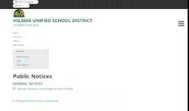 
							         Public Notices - Hilmar Unified School District								  
							    