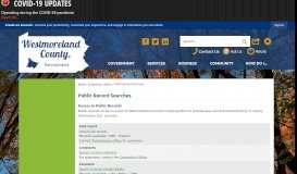 
							         Public Record Searches | Westmoreland County, PA - Official Website								  
							    