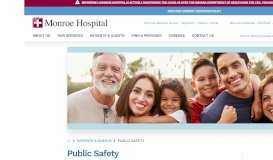 
							         Public Safety | Bloomington Primary Care - Monroe Hospital								  
							    
